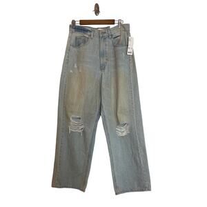 BDG Urban Outfitters High-Rise Loose Baggy Jean Size 30 Light Wash Distressed
